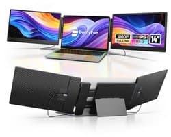 14 Inch FHD 1080P IPS Drievoudige Draagbare Laptop Monitor - Plug and Play, Compatibel met Windows, Mac, Android, Chrome, Switch, PS5