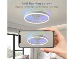 Plafondventilator met Verlichting en Afstandsbediening – Moderne Slaapkamer Ventilator met RGB Dimbare LED en Stil Design