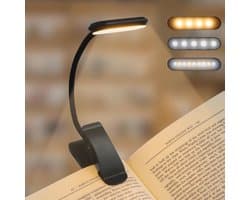 LED Leeslamp met Klem - 9 Lichten, Oplaadbaar, 3 Kleurtemperaturen en Traploze Helderheid - Perfect voor Nachtlezen en Werk