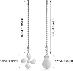 2 Stuks Plafond Ventilator Trekketting - Zilver — thumbnail 3