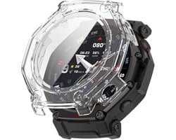 Strap-it Hard Case met Glas – Transparant, Slank Ontwerp, Allround Bescherming – Transparent – geschikt voor Amazfit T-Rex 3 Pro 48mm