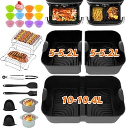 29 Stuks Siliconen Air Fryer Liners Gescht voor Ninja Dual Foodi FlexDrawer AF500EU 10,4L, Cosori 10L Air Fryer Accessoires voor Heteluchtfriteuse, Ninja Siliconen vorm Heteluchtfriteuse Accessoires — thumbnail 2