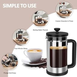 Mini Franse Pers 12 Oz - Koffiezetapparaat voor Enkele Servo, Hittebestendig Borosilicaat Glas — thumbnail 3