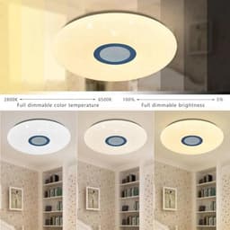 Bluetooth Plafondlamp 54W Ø 50CM met Luidspreker, Afstandsbediening en App-Bediening - Dimbaar, RGB Kleurverandering, Sterrenhemel Lamp met Witte Ruis — thumbnail 2