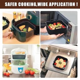 Herbruikbare Siliconen Vorm voor Airfryer - 20 x 20 cm - 2 Stuks — thumbnail 4