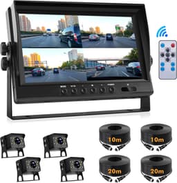 9-inch AHD-achteruitrijcameraset voor campers – 1080p-scherm met vier beeldvensters - Geschikt voor campers, vrachtwagens en aanhangwagens - Nachtzicht en continu-opname — thumbnail 5