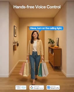 Smart plafondventilator met verlichting en WiFi bediening, compatibel met Alexa en Google Home — thumbnail 4