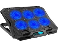 Webzon – Ergonomische Laptop Cooler met Meerdere Ventilatoren – Verstelbare Hoogte & Sterke Koeling – Universele 12″–17″ Laptopstandaard – Ideaal voor Gaming, Studeren en Werken – Stabiele Houder tegen Nek- en Schouderpijn