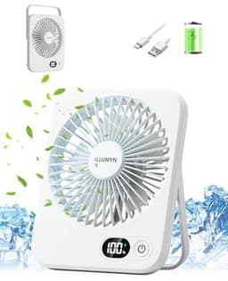 Oplaadbare bureauventilator - Draagbare en ultrastille ventilator voor kantoor en slaapkamer — thumbnail 2