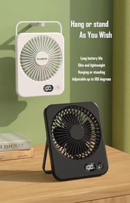 Oplaadbare bureauventilator - Draagbare en ultrastille ventilator voor kantoor en slaapkamer — thumbnail 1