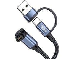 AdroitGoods Premium USB-A + USB-C Oplaadkabel geschikt voor Garmin-horloges - Voor Garmin Forerunner, Fenix, Instinct, EPIX, Venu, Vivomove, Vivosport & Vivoactive - 1,2 Meter