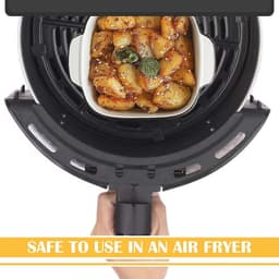 Set van 4 Kleine Keramische Ovenschalen voor Airfryer en Oven - 400 ml, Vierkante Bakvormen — thumbnail 4