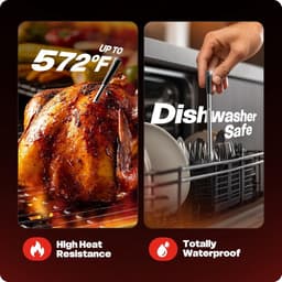 Slimme Draadloze Vleesthermometer (Zwart) - Ultradunne Sonde Met 6 Sensoren - 0.5s Instant Lezen - IP67 Waterdicht - Digitale Voedselthermometer - Geschikt Voor Barbecue - Rookoven - Oven - Airfryer - Precise Temperatuurmeting — thumbnail 7