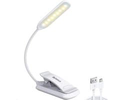 LED Boekenlamp met Oplaadbare USB - Traploos Dimmen en 9 Lichtmodi voor Boeken en Reizen