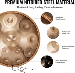 VEVOR Handpan Drum 55cm 12 Noten D Mineur Handtrommelinstrument met Hamer — thumbnail 5