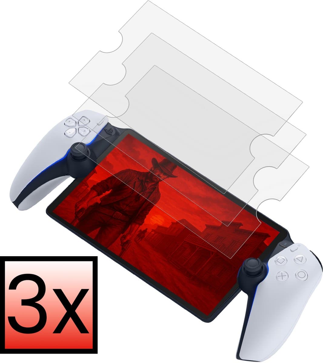 Screenprotector Geschikt voor PlayStation Portal Bescherm Glas Screen Protector - 3 PACK — afbeelding 1