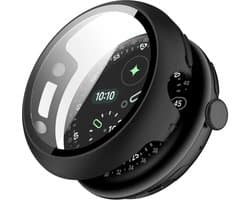 Strap-it Hard case met Glas geschikt voor Google Pixel Watch 4 - 45mm - Stevige screen protector cover - Optimale bescherming voor je smartwatch - Zwart