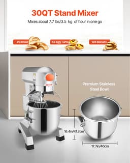 Elektrische Voedselmixer 30l Standmixer 1100W Deegmixer Maker 220V Verstelbare Commerciële Mixer Grinder voor Keuken En Professioneel Gebruik — thumbnail 3