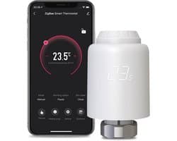 Slimme radiatorthermostaat met display en afstandsbediening voor energiezuinig verwarmen