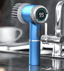 Blauwe multifunctionele elektrische keukenborstelreiniger met snoerloze elektrische reinigingsborstel. — thumbnail 1