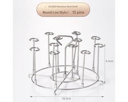 Accessoires voor kleine airfryer van roestvrij staal 304: rechtopstaand grillrek, lage grillspiesen, afneembare barbecuespiesen/klemmetjes voor magnetron/oven.