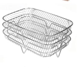 Rechthoekige airfryer-accessoires, barbecue-rek, drielaags stapelbare gaas ovenaccessoires, 304 roestvrijstalen afdruiprek — thumbnail 1