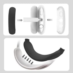 3-in-1 siliconen hoes voor AirPods Max hoofdtelefoon – doorzichtige TPU oorschelpen en hoofdband cover — thumbnail 5