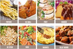 RVV® Airfryer xl - Airfryer xxl - Heteluchtfriteuse - 6,2 Liter - 8 programma's - roestvrij staal/zwart - 30cm x 39cm x 34cm — thumbnail 4