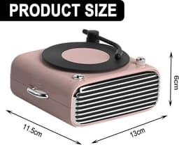 Gigicial Retro Bluetooth Speaker - Vintage Radio Bluetooth Speaker - Simuleert Echte Vinylmachine Met Stereogeluidseffecten - 1 - Roze — thumbnail 4