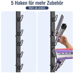 Vrijstaande Stofzuigerstandaard - Ruimtebesparend en Compatibel met V15, V12, V11, V10, V8, V7, V6 - Inclusief Accessoirebeugel — thumbnail 5