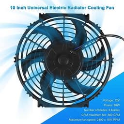 Universele Auto Koelventilator 10 Inch 12V 80W – Elektrische Ventilator voor Auto en Vrachtwagen — thumbnail 5