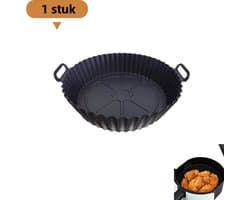 1 stuk - Airfryer siliconen bakvorm - 3D opvouwbaar rond - bakvorm - huishoudmat voor airfryer - zwart