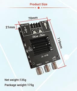 150W TDA7498E Audio Eindversterker met Equalizer, Bluetooth 5.0 en HiFi Geluidskwaliteit voor Thuisbioscoop en Muziek — thumbnail 3
