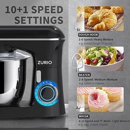 Keukenmachine 1300 W, 5,5 l, Kneedmachine met 10 Versnellingen en Stille Fermentatiefunctie — thumbnail 3