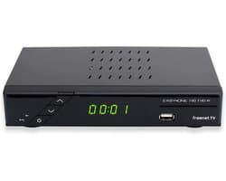 SET-ONE EasyOne 740 DVB-T2 Receiver voor digitale antenne-televisie, privé (freenet TV) en publiekrechtelijke zender met PVR-functie, Full-HD 1080p, HDMI, Hbb-TV, USB 2.0, camping, zwart