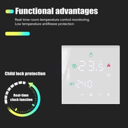 Slimme WiFi Thermostaat met Touchscreen voor Elektrische Verwarming en Gasboiler - Programmeerbaar & Energiebesparend — thumbnail 4
