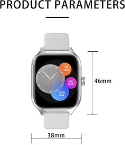 Sjika - Max Smartwatch – Inclusief Hoesje + Screen Protector – ECG, Bloeddrukmeting, SpO2, Hartslag & Slaapmonitor – Fitnesshorloge Voor Android & iOS – Multisport Modes - Grijs - Voor mannen en vrouwen - Perfect cadeau — thumbnail 4
