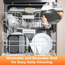 Cosensi - Siliconen spatbescherming accessoires voor Airfryer - 2 stuks in set - Geschikt voor Philips Airfryer 3000 Dual Basket NA350 en 5000 Series - Stoom Airfryer accessoires - Siliconenvorm spatbescherming — thumbnail 7