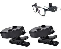 Mini LED Clip-on Bril Fiets- en Leeslamp - 360° Draaibaar