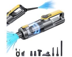 Draadloze handstofzuiger, krachtige draadloze stofzuiger, éénknops stofverwijdering, auto-stofzuiger, multifunctionele mini-autostofzuiger, draagbare stofzuiger, geel