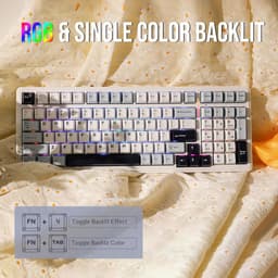 EPOMAKER x AULA F99 - Wit/Blauw - Mechanisch Draadloos Toetsenbord - RGB - 100% - QWERTY - Gaming Keyboard - Leobog Reaper Switch — thumbnail 5