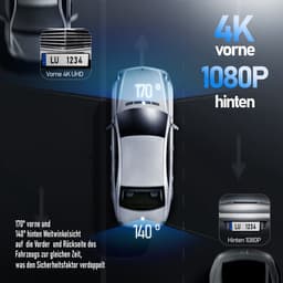 OYLCDI Dashcam Auto - 2-Kanaals 4K + 1080P Autocamera - GPS - 3,16 inch Scherm - Wi-Fi - Timelapse - App-bediening - 140° Ultragroothoek - Super Nachtzicht - G-sensor - Loop-opname - WDR — thumbnail 4