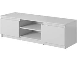 Witte TV Lowboard met Moderne Ontwerp - 120 x 35,5 x 38 cm
