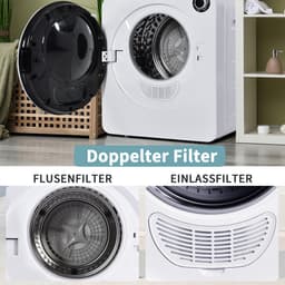 Re-purelife® Compacte Wasdroger met Afvoer voor Kleine Ruimtes - 3 kg Capaciteit - 5 Programma's - Energieklasse G - Geschikt voor Opbouw of Opstelling - Stille Werking - 49x39x59 cm - Wit — thumbnail 14