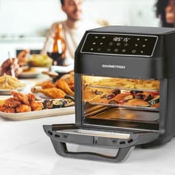 GOURMETmaxx Hetelucht friteuse 12 L Airfryer | Friteuse met 9 functies, touch display, roterende & shashlik spiesen | 10 Programma's incl. pizza | Mini-oven 1700 W - vrijwel olievrij — thumbnail 6