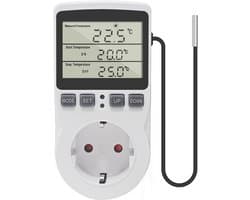 Digitaal Thermostaat Stopcontact met Temperatuurregeling en Timer voor Verwarming en Koeling