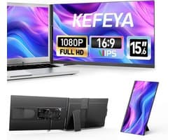 15.6 Inch FHD 1080P IPS Extenscherm voor Laptop - Plug & Play Monitor voor Mac, Windows, Android, Linux