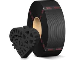 PLA Filament 1.75mm Zwart voor 3D-printer, 1kg Navulling voor Herbruikbare Spoelen