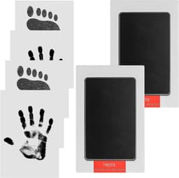 Allecta - Baby Hand- & Voetafdrukset voor Babyshower - 2 Stuks Pootafdrukset - Clean Touch Stempelkussen voor Pasgeborenen - Hond, Kat, Familiecadeau — thumbnail 1