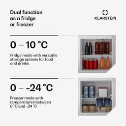 Klarstein Irene retro Mini Vriezer, 31 L, Temperatuurbereik -24 °C tot 10 °C, Energieklasse C, Stil 38 dB, Compact design, Mini Koel-/Vrieskast - Diepvrieskast - 4-Sterren - Verstelbaar - Freezer - Vrieskast Klein — thumbnail 3